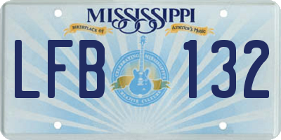 MS license plate LFB132