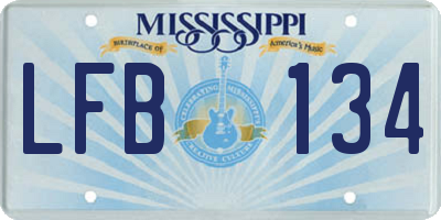 MS license plate LFB134