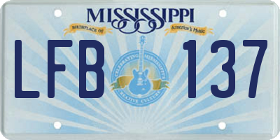 MS license plate LFB137