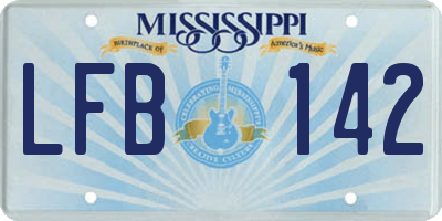 MS license plate LFB142