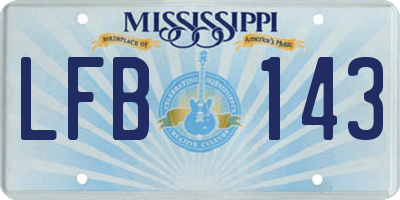 MS license plate LFB143
