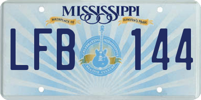 MS license plate LFB144