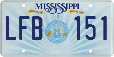MS license plate LFB151
