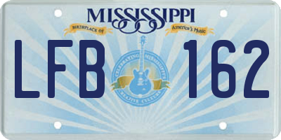 MS license plate LFB162