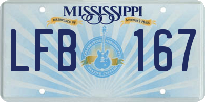 MS license plate LFB167