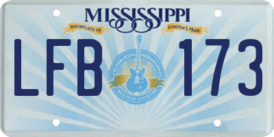 MS license plate LFB173