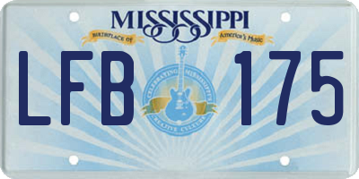 MS license plate LFB175