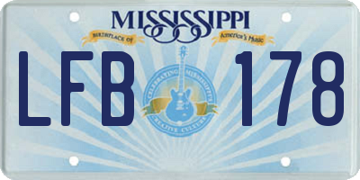 MS license plate LFB178