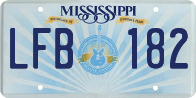 MS license plate LFB182