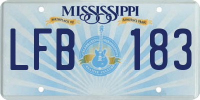 MS license plate LFB183