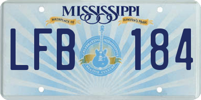 MS license plate LFB184