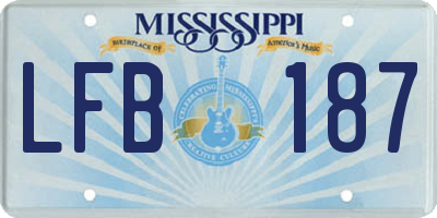 MS license plate LFB187
