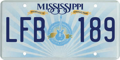MS license plate LFB189