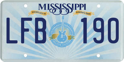 MS license plate LFB190