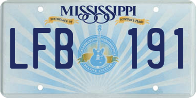 MS license plate LFB191