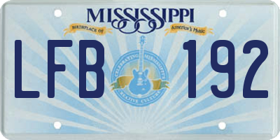 MS license plate LFB192
