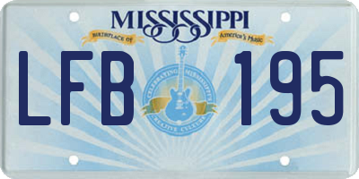 MS license plate LFB195