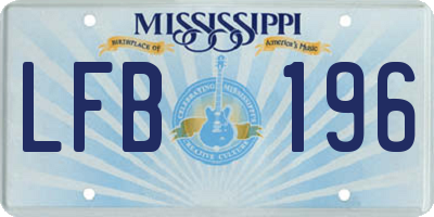 MS license plate LFB196