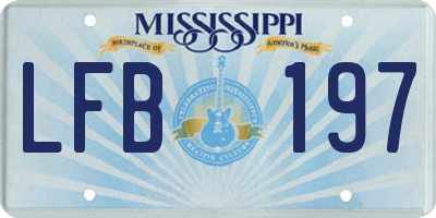 MS license plate LFB197