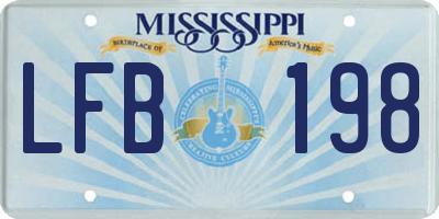 MS license plate LFB198