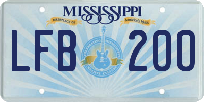 MS license plate LFB200