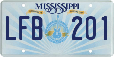 MS license plate LFB201