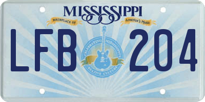 MS license plate LFB204