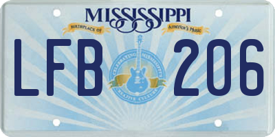 MS license plate LFB206