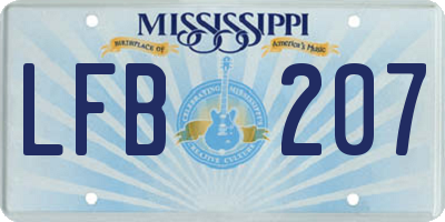 MS license plate LFB207