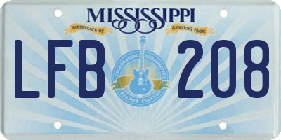 MS license plate LFB208