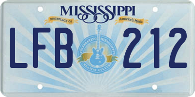 MS license plate LFB212
