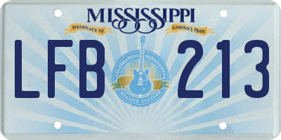 MS license plate LFB213