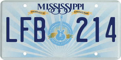 MS license plate LFB214