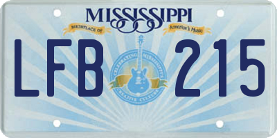 MS license plate LFB215