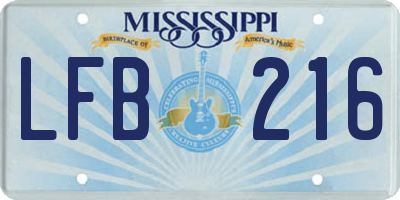 MS license plate LFB216