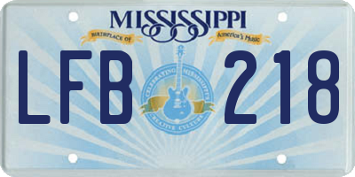 MS license plate LFB218