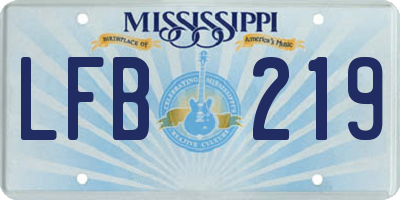 MS license plate LFB219