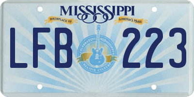 MS license plate LFB223