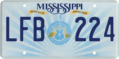 MS license plate LFB224