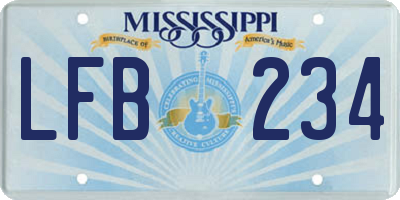 MS license plate LFB234