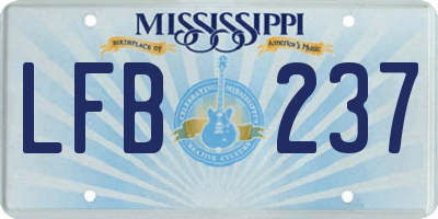 MS license plate LFB237