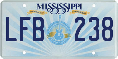 MS license plate LFB238