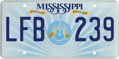MS license plate LFB239