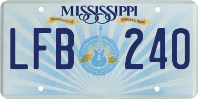 MS license plate LFB240