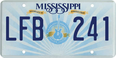 MS license plate LFB241