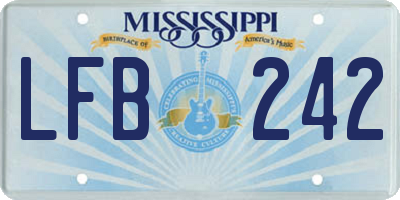 MS license plate LFB242