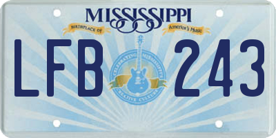 MS license plate LFB243