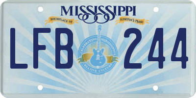 MS license plate LFB244