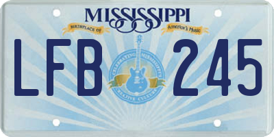 MS license plate LFB245