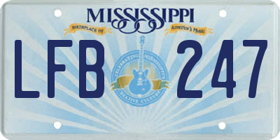 MS license plate LFB247